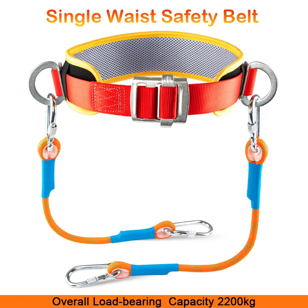 

Single Waist High-altitude Work Safety Harness Outdoor Climbing Training Safety Belt Electrician Construction Protect Safe Rope