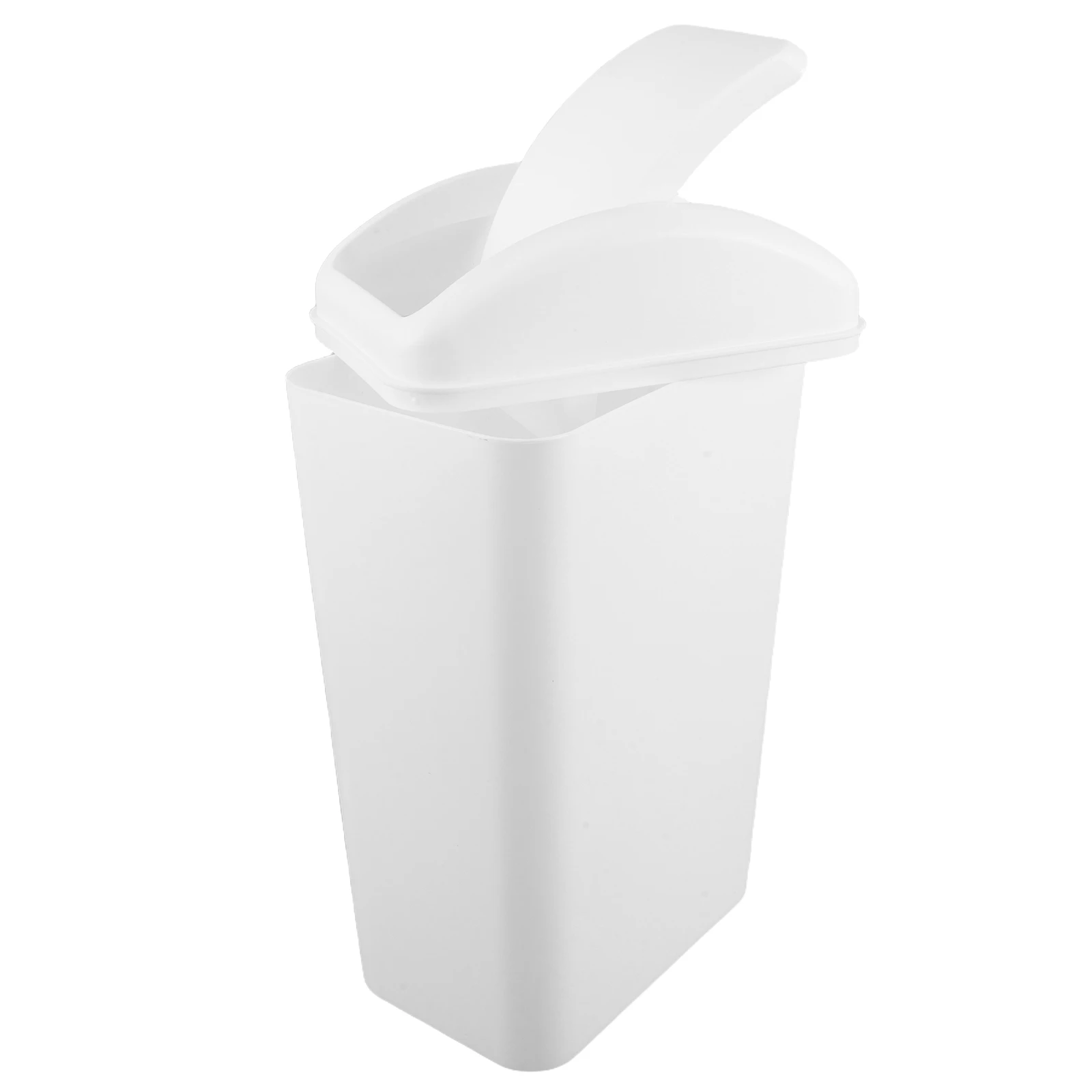 

Slim Swing Lid Trash Can Plastic Garbage Bin Space-Saving For Bathroom Bedroom Kitchen Narrow Spaces Large Capacity