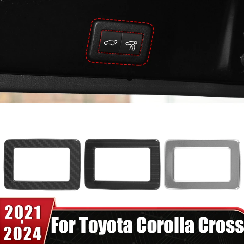 

Панель переключателя из нержавеющей стали для багажника Toyota Corolla Cross XG10 2021 2022 2023 2024, гибридная крышка кнопки, наклейка, автомобильные аксессуары