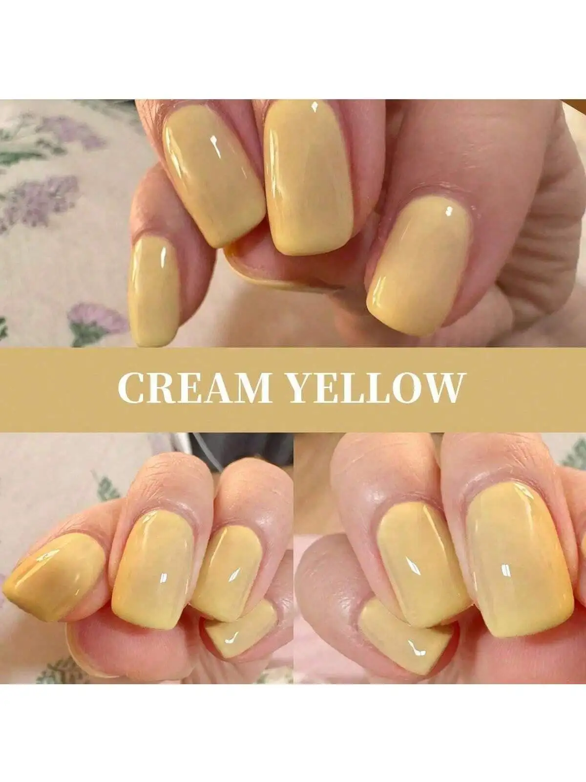 XEIJAYI 1pc 15ML Cream Yellow Gel Nail Polish Unscented Soak Off UV LED Formula Suitable for women's nail art