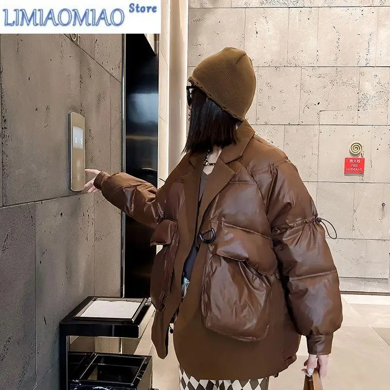 Winter Down Jacket Women White Duck Down Down Coat Suit Collar Chic Design Patchwork Outerwear False Two-piece Coat Warm Casual