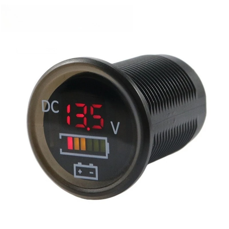 RV Yacht Marine 12/24V Automatic Detection Switching LED Color Screen Digital Display Voltmeter