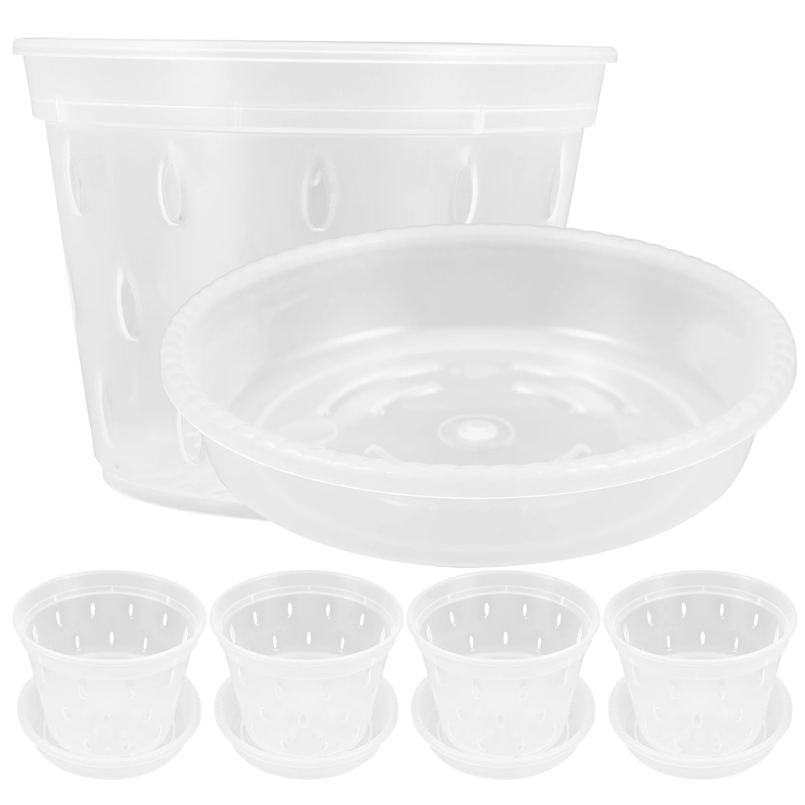 

5 set Plastic Flower Pot For Succulent Plants, Breathable Nursery Pots, Hanging Planter Indoor Outdoor, Garden Supply Planting