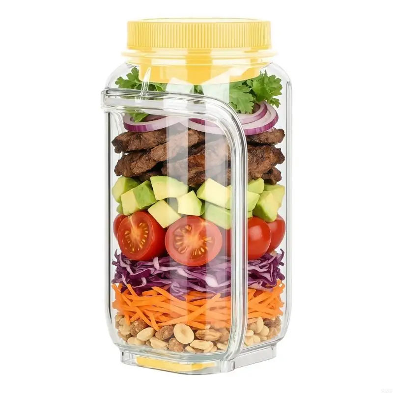 Stackable Square Plastic Storage Container Feature Leak Proof Design For Long Time Salad Preservations 55KF