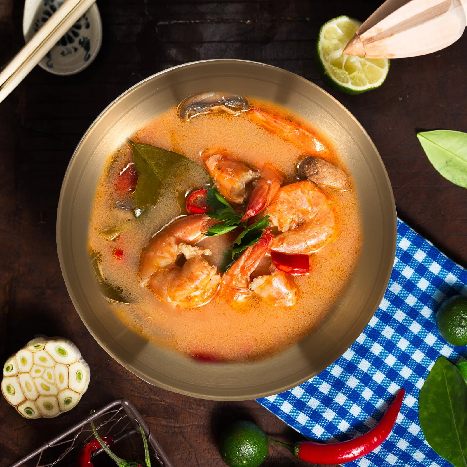 

2Pcs Brushed Instant Noodle Bowl Creative Kitchen Tableware Set for Dining Bar Catering Household Soup Rice Noodle Serving Bowl