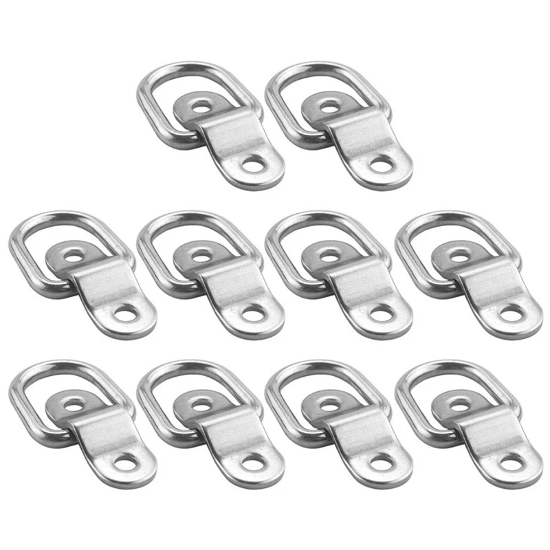 10Pcs Pull Hook Anchor D Cargo Tie Down Ring Retainer Fixings for Trailer