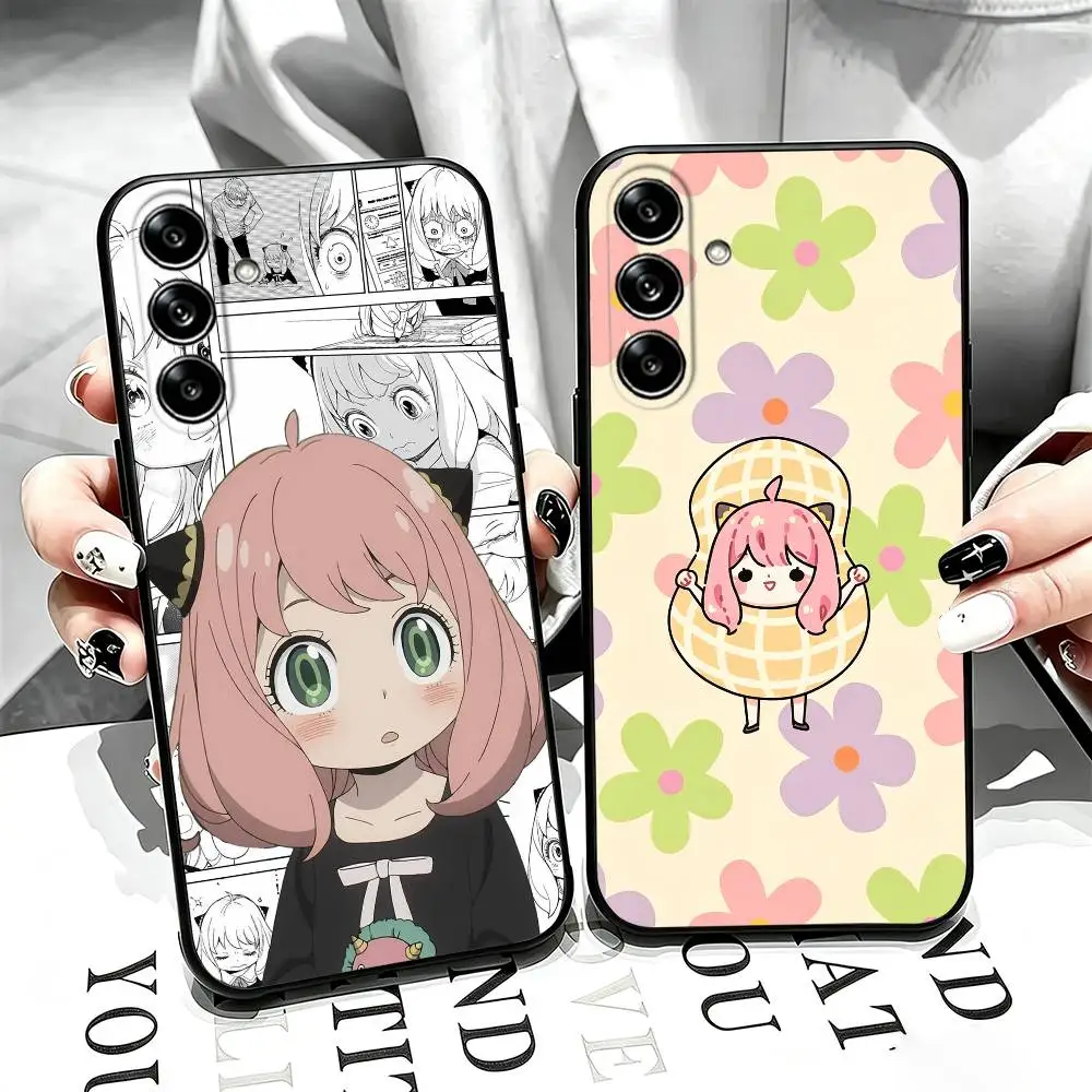 anya S-Spy X F-Family Anime Phone Case Black Silicone Soft For Samsung Galaxy A73,A72,A71,A70,A53,A52,A51