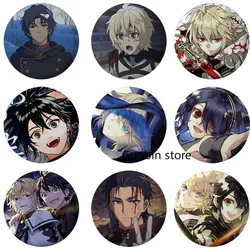 58mm Pop Fashion Anime Seraph of The End Cosplay Badge Lapel Pin Anime Accessories for Clothes Backpack Decoration Fans Gifts