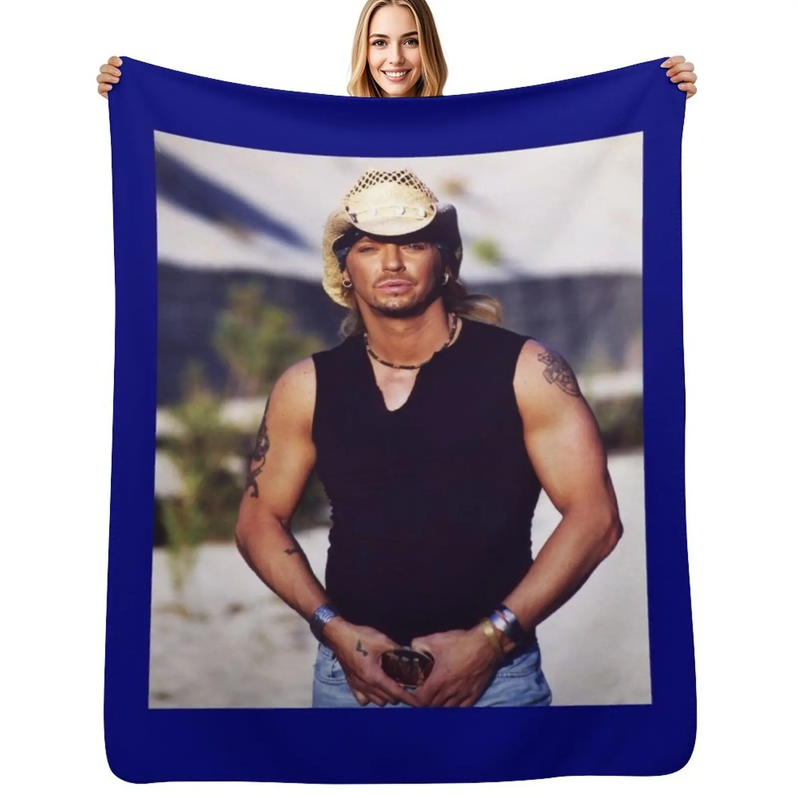 

Bret Michaels On Memories Poster Art Design Throw Blanket Warm Napping Blanket for Office Couch Bed