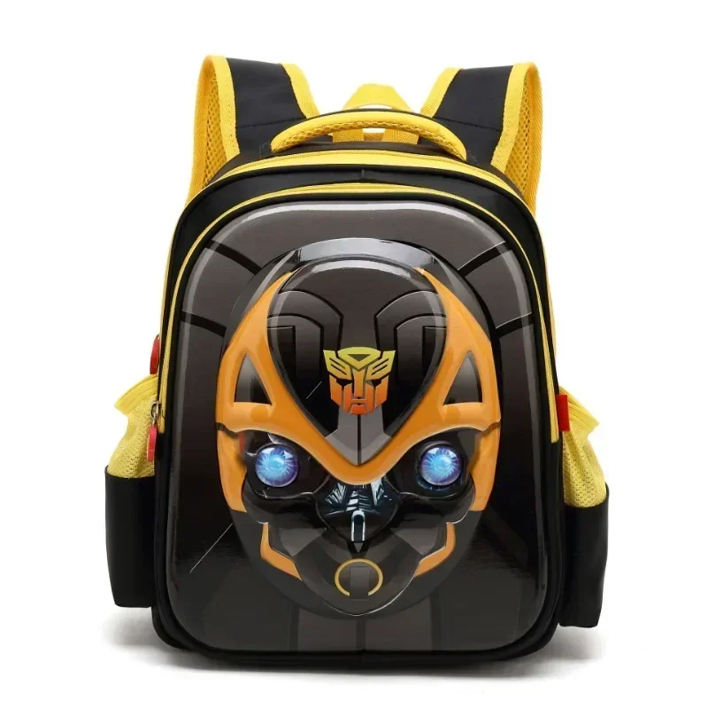 Transformers 3d mini mochilas bumblebee optimus prime cosplay sacos de escola à prova dwaterproof água kawaii mochila