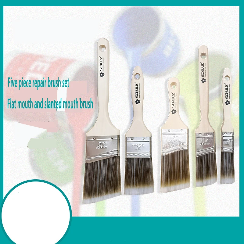 

Набор из пяти предметов, наклонный клей для рта, проволочная щетка, инструменты с деревянной ручкой для украшения, живописи, латексное покрытие, чистка барбекю