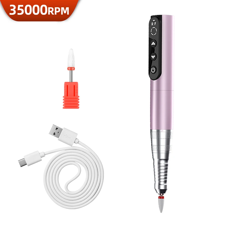 

35000RPM Wireless Nail Drill Pen With USB Cable Nail File Polishing Pen Rechargeable Nail Drill Machine Portable Manicure Tool