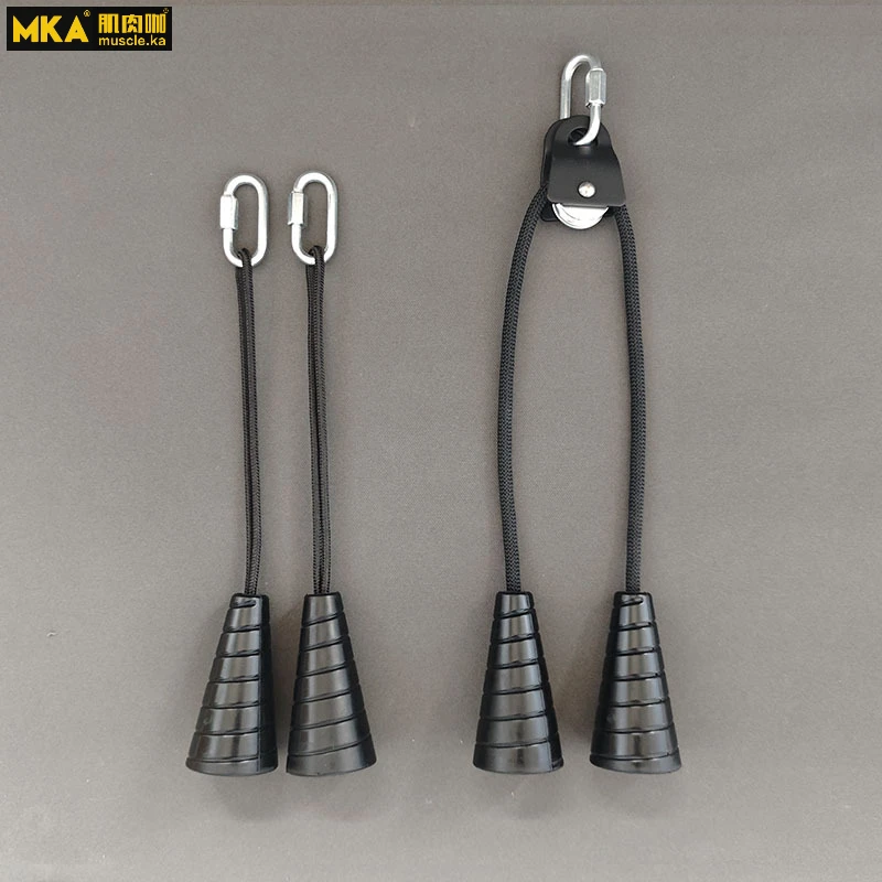 MKA Biceps Triceps Drawstring Single Grip Rope Pull Down Cable Attachment Muscle Fitness Training Body Building Gym Equipment