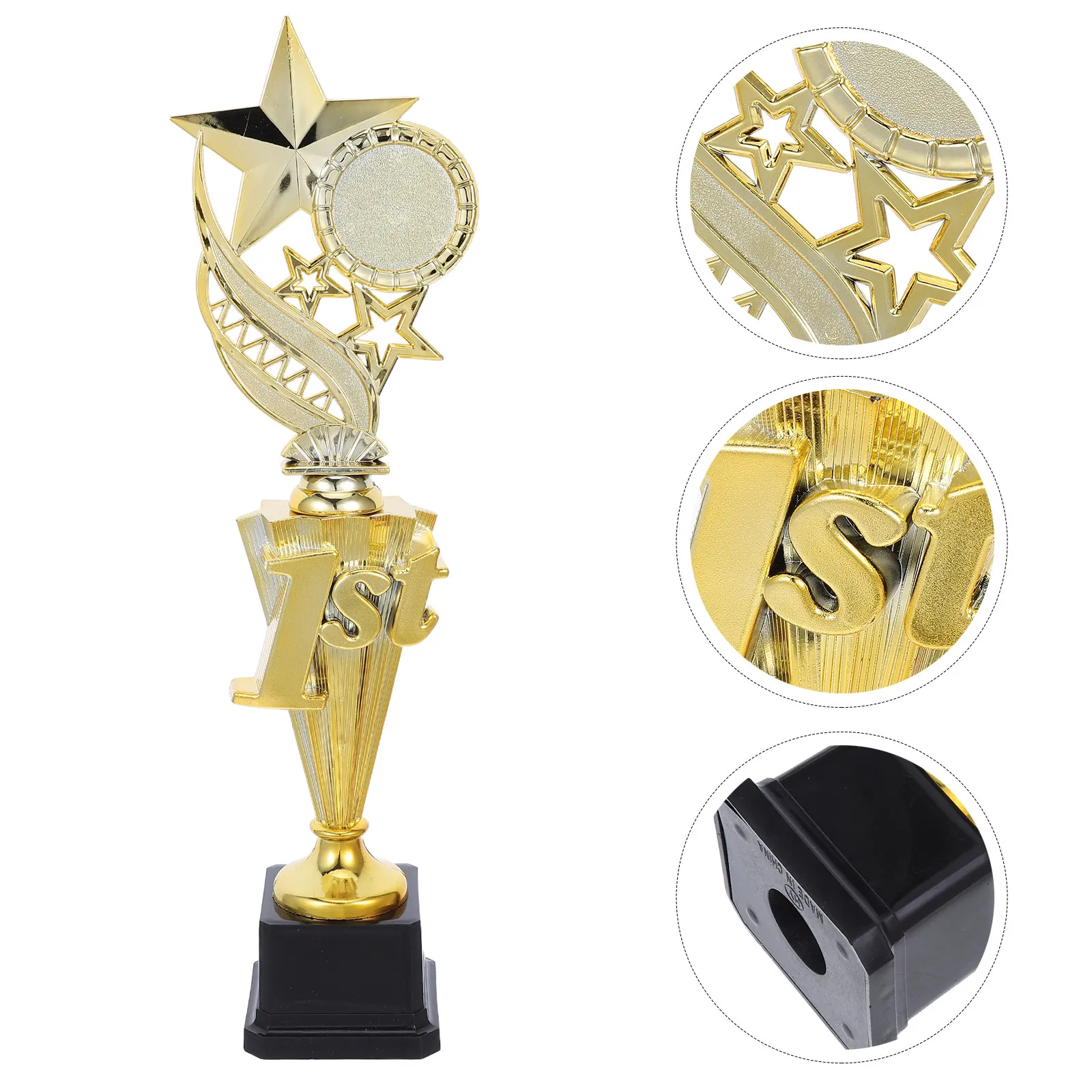Star Trophy Gold First Place Plastic Winner Award Sports Competition School Tournament Athletic Event Football Soccer Tournament view 4