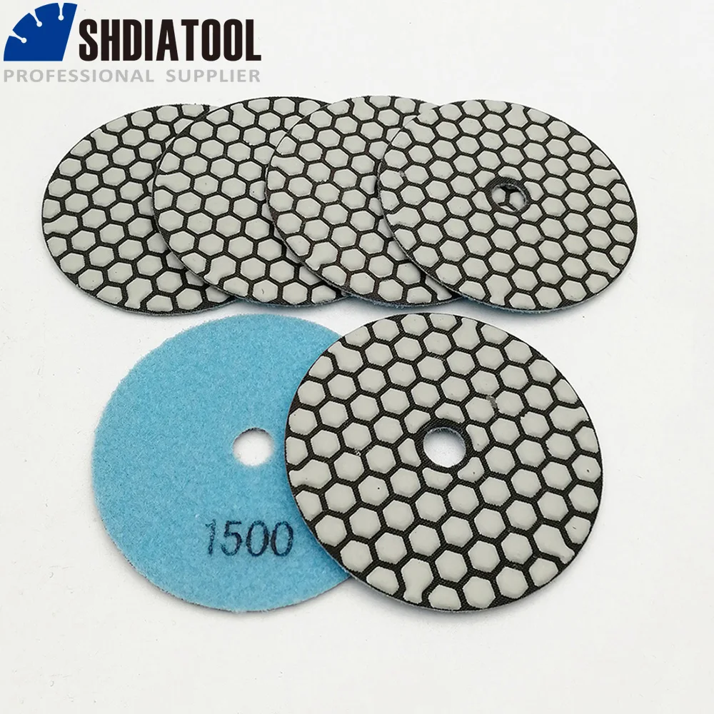 DIATOOL 6 pcs 4 "/100mm Grit 1500 Sec Polishing Pad Pour Marbre Granit En Céramique, diamant Ponçage Disque Pour Pierre Sans Eau