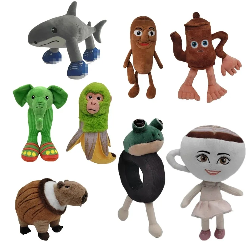 New Tung Tung Tung Sahur Plush Funny Tralalelo Tralala Sharks Wear Blue Shoes Stuffed Doll Pillow Toy For Kids Birthday Gifts