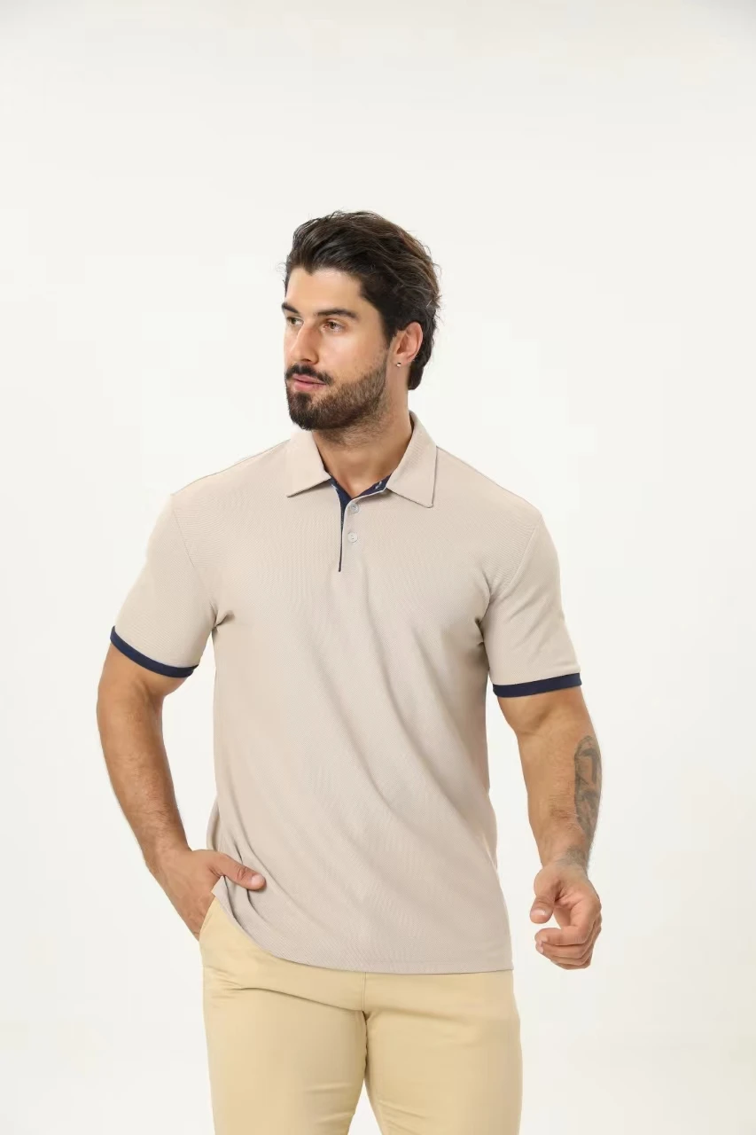 Men\'s Golf Shirt Polo Shirt Work Casual Lapel Short Sleeve Basic Modern Color Block Patchwork Spring & Summer Regular Fit