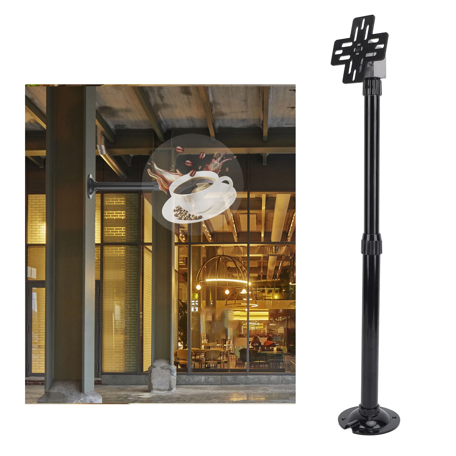 3D Advertising Display Secure Installation 15.5 To 24 Inches Extendable 3D Holographic Fan Ceiling Bracket Stylish for Offices