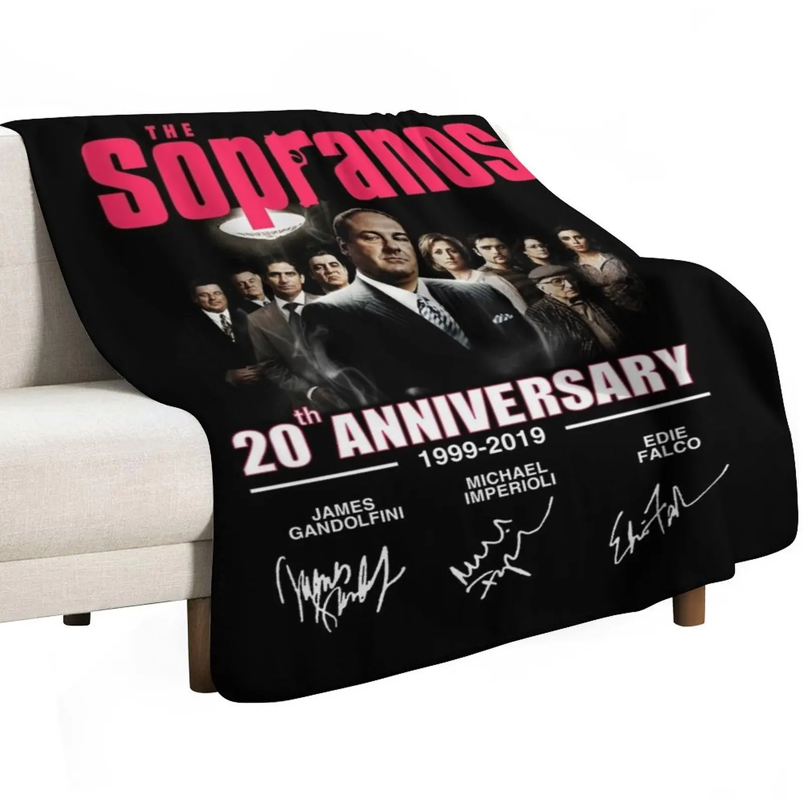 The Sopranos 20th Anniversary 1999-2019 Signatures Shirt Throw Blanket Quilt Luxury Throw blankets and throws Bed Blankets