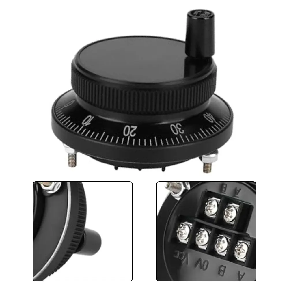 5V 60mm 6 Terminals Handwheel CNC Pulser Manual Pulse Generator Hand Wheel CNC Machine Rotary Encoder