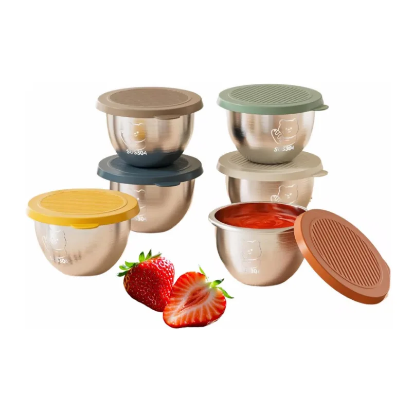 

【6 Pcs 70ML Stainless Steel Sauce Cups】304 Sauce Containers, Round Condiment Bowls for Dipping, dressing, Kitchen Restaurant Use