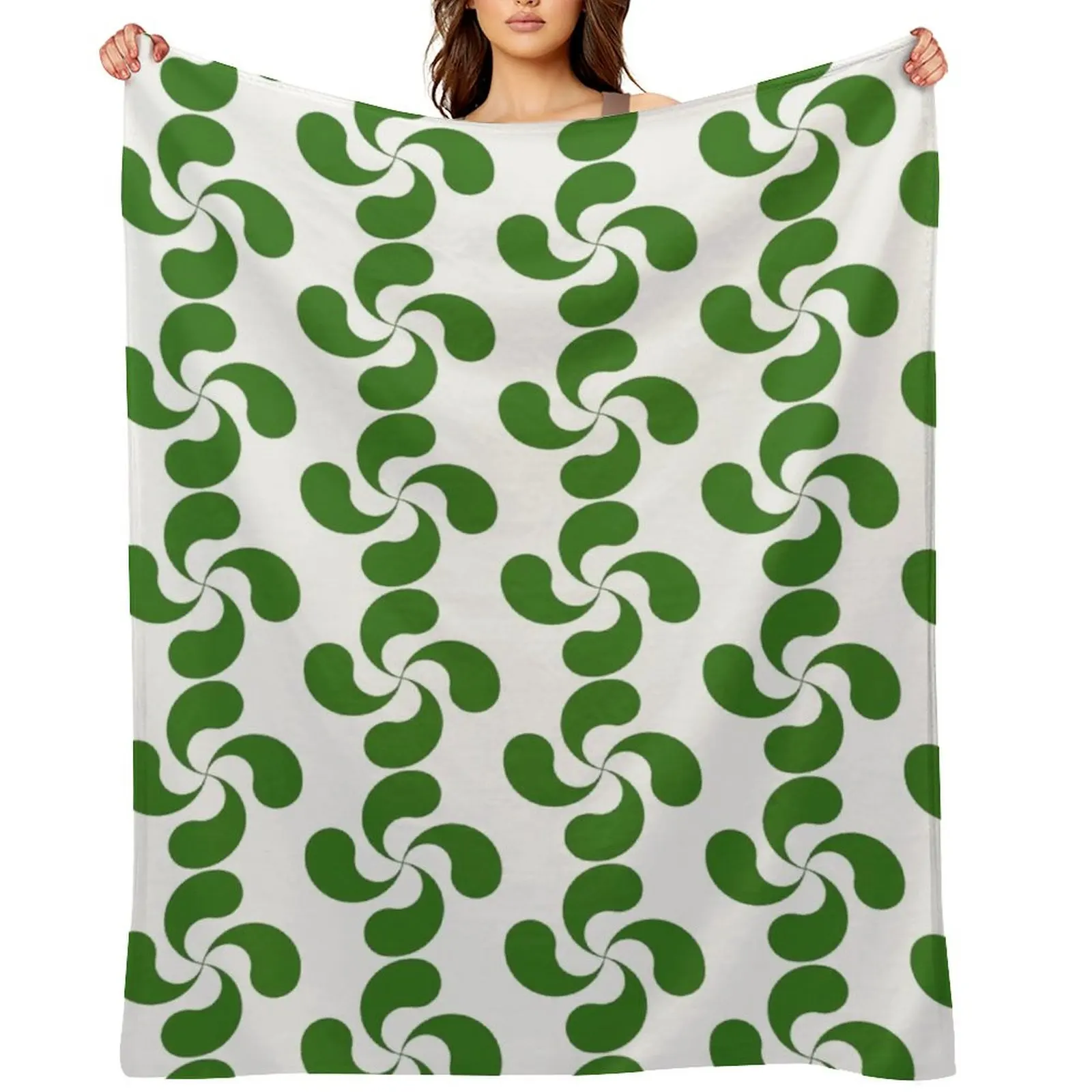 

Green Basque Cross Lauburu Euskadi Throw Blanket Soft Big Moving Large Winter beds Blankets