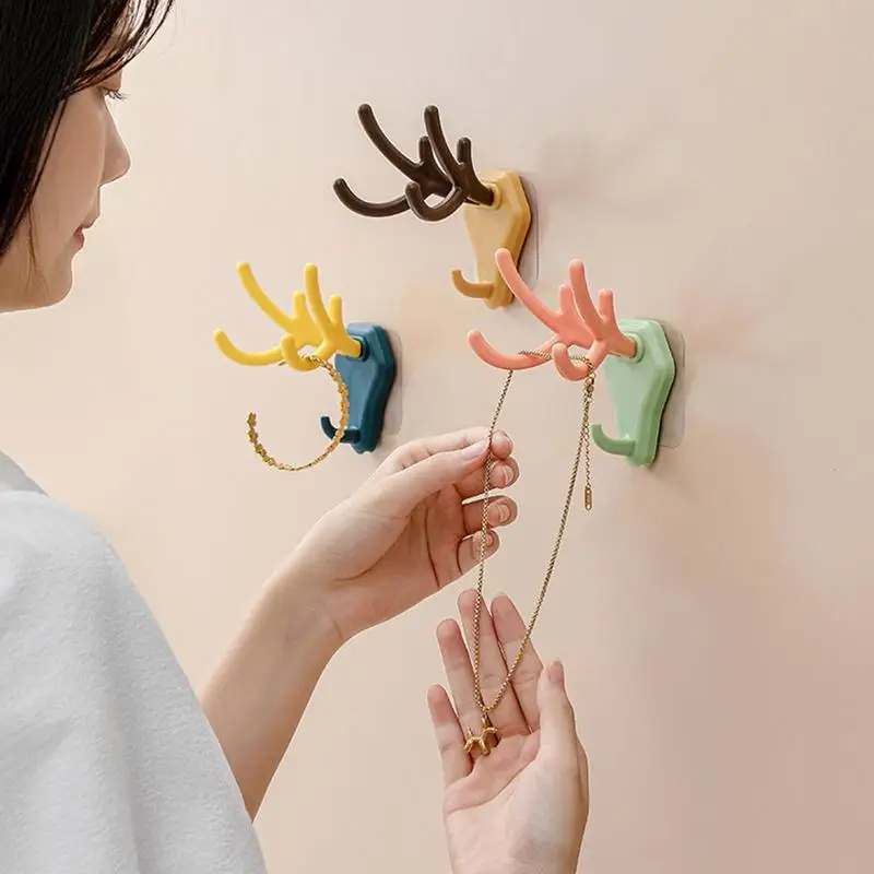 Animal Coat Hooks Adhesive Hanger No Drilling Towel Holder Decorative Wall Hook Clothes Hanger For Hallways Home Living Room