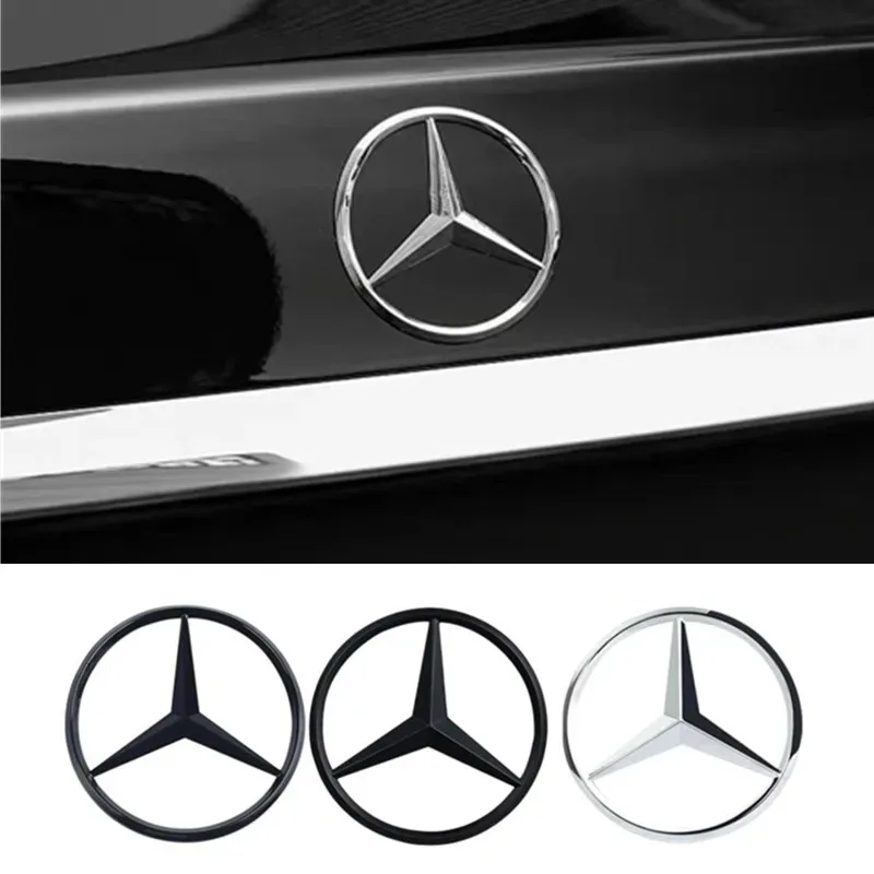 9cm ABS Car Rear Decal Trunk Emblem Sticker For Mercedes Benz AMG W204 W212 W220 W222 W221 C E S Class Accessories