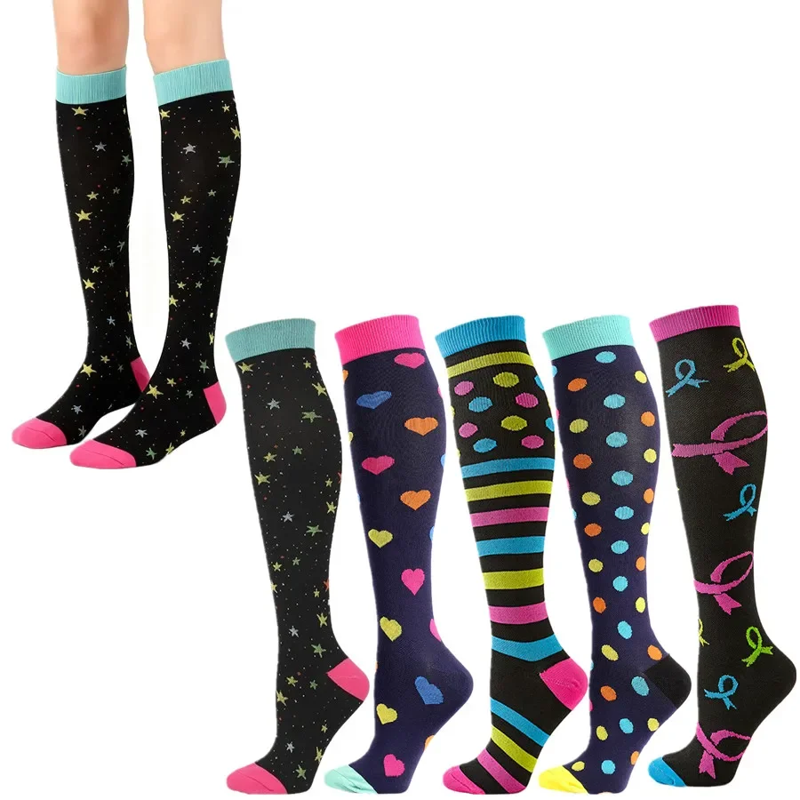 

1/5 пар компрессионных носков для регби для мужчин и женщин, эластичные носки для футбола, баскетбола