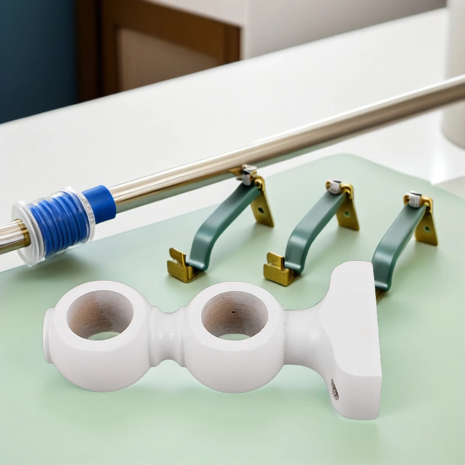 

2 шт., деревянный карниз для штор, двойной кронштейн, прочная опора, декоративные настенные держатели для карнизов для оконных драпировок