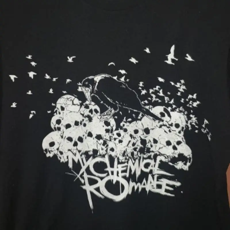 

Винтажная черная футболка с короткими рукавами My Chemical Romance рок-группы QT3549