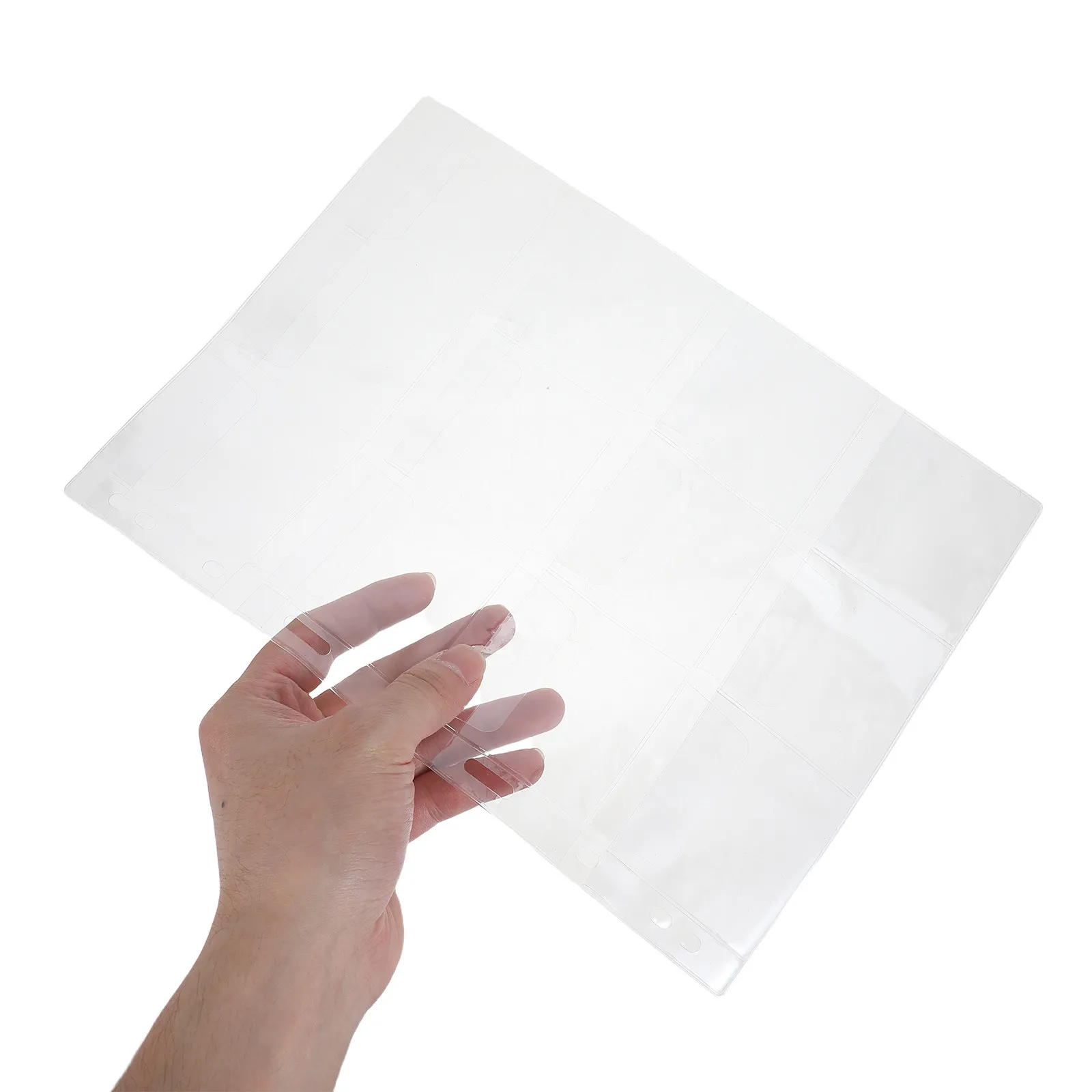 

10Pcs Coin Album Refills Pages Hard Coin Storage Binder Stamp Collecting Sleeves Transparent Double Sided