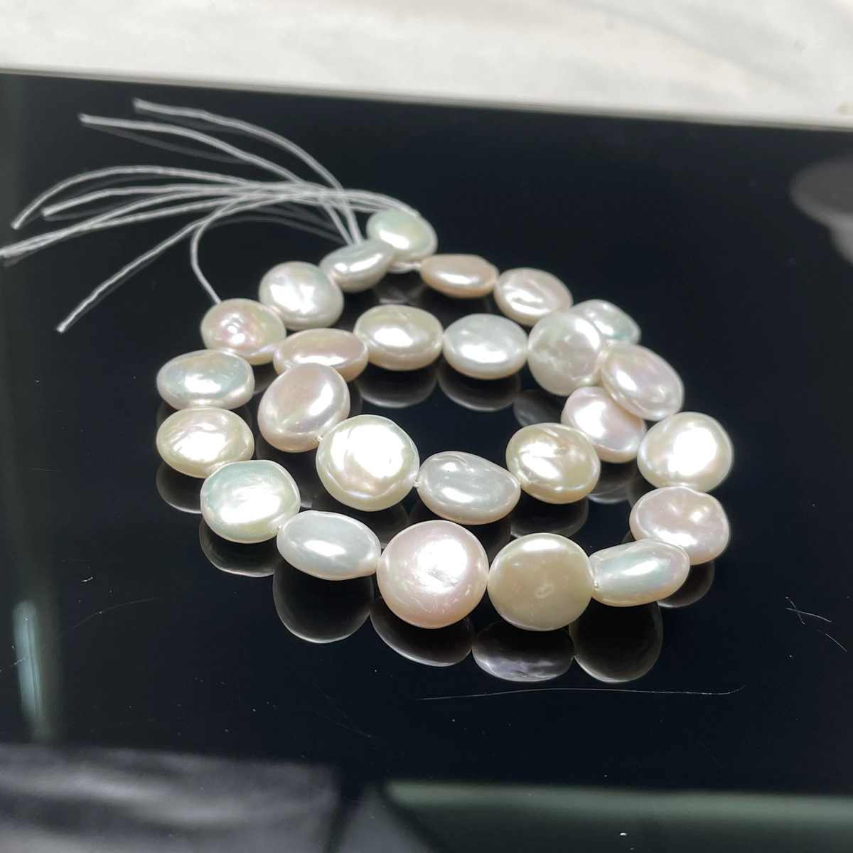 1string 15-16mm Baroque Natural Freshwater Pearl Round Loose Beads Charms for DIY Women Men Necklace Jewelry Making Accessories