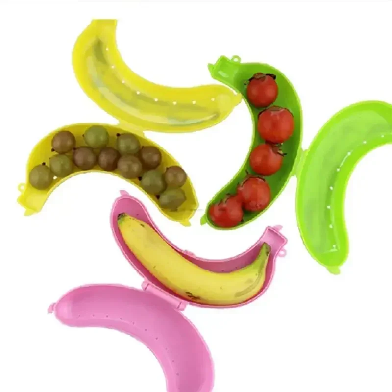 1PC Banana Trip Outdoor Travel Storage Box Cute Banana Case Protector Container Trip Outdoor Lunch Fruit Storage Box Holder