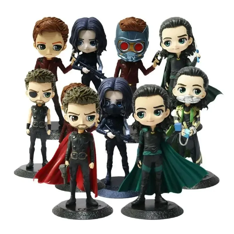 Marvel The Avengers Infinity War Action Figures Toys Thor Loki Spider Man Super Heroes Model Collection Birthday Gifts for Kids