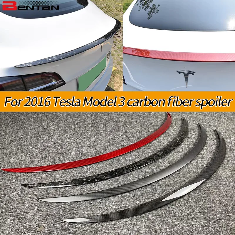 

Аксессуары для украшения автомобиля Tesla Model 3, спойлер багажника, заднее крыло, стиль из углеродного волокна 2016-2022 гг.