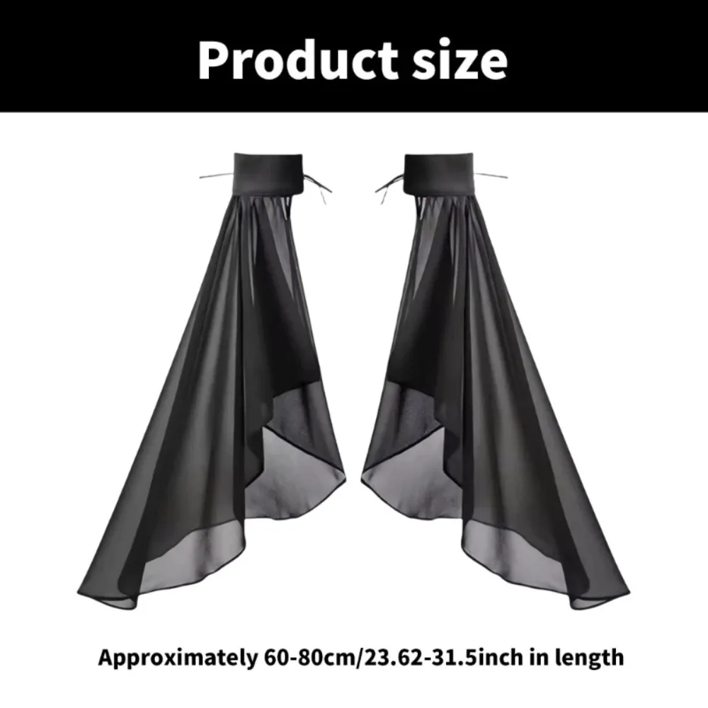 Elegant Sunscreen Long Tulle Sleeves Breathable Chiffon Detachable Sleeves Thin Sheer Bridal Gloves Wedding Party image 6
