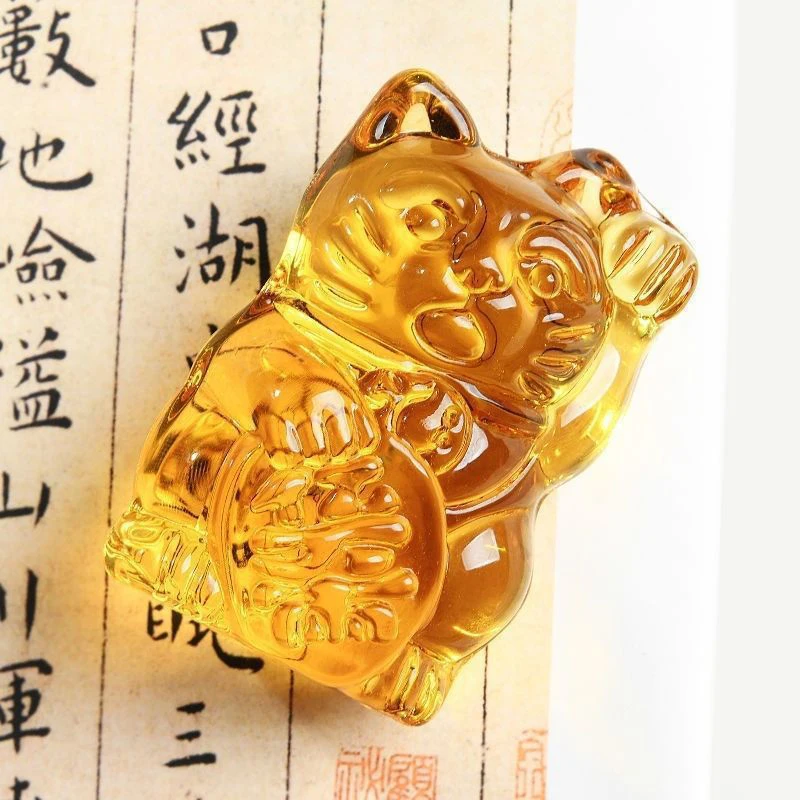 Feng Shui Lucky Cat Money Lucky Fortune Wealth Chinese Golden Lucky Cat Home Office Decoration Tabletop Ornaments Lucky Gifts