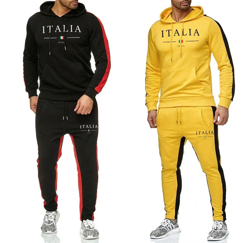 

Italy Trend Man Casual Tracksuit Hoodies&sweatpants Autumn Winter Daily Casual Sports Jogging Suit Gym Fitness Hooded Outfits