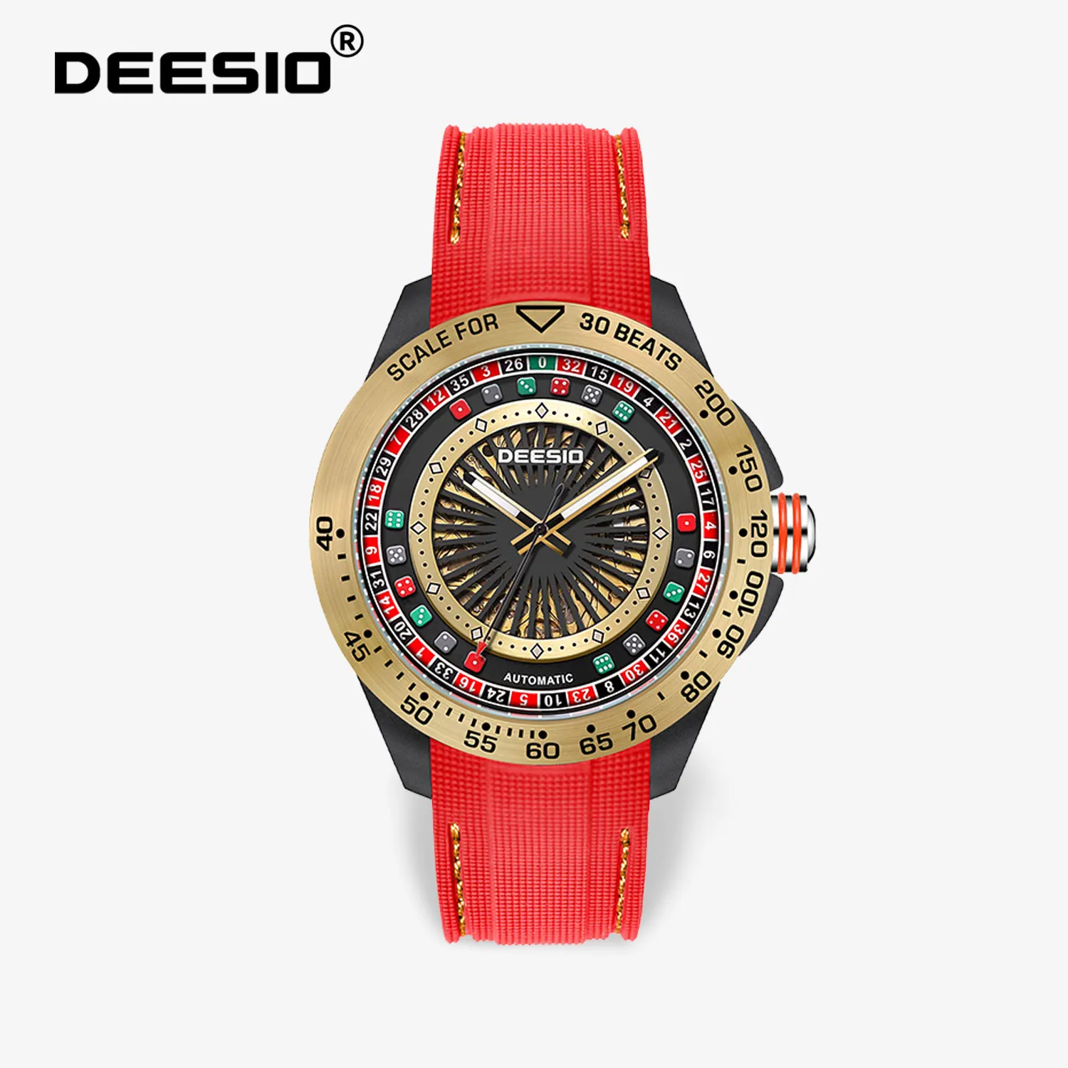 Deesio Automatikuhr für Herren, Sport-Luxus-Edelstahlarmband, 30 m wasserdicht, Business-Casual-Mechanische Armbanduhren Geschenke