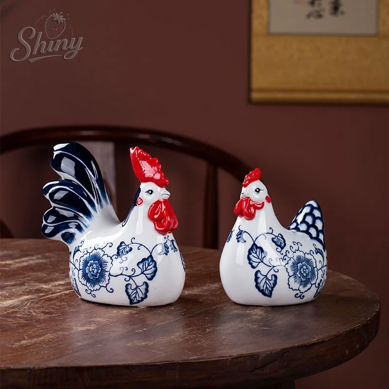 

Chinese New Year Rooster Ceramic Figurine - New Chinese Style Prosperity Home Living Room Decorative Item