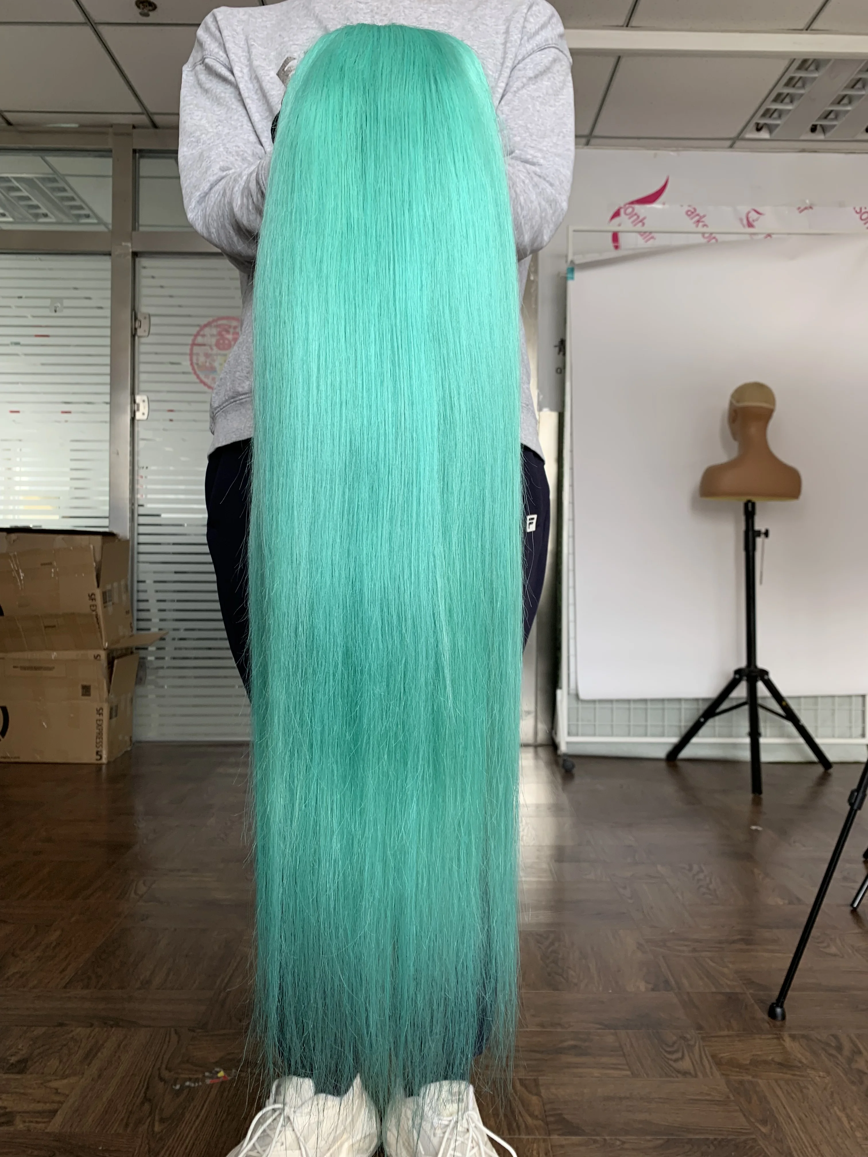 البط البري اللون خصلات الشعر المستعار الإنسان الجسم موجة 13X6 الدانتيل شعر مستعار أمامي للنساء قبل نتف الضوء الأزرق البرازيلي الشفاف الدانتيل شعر مستعار أمامي #2