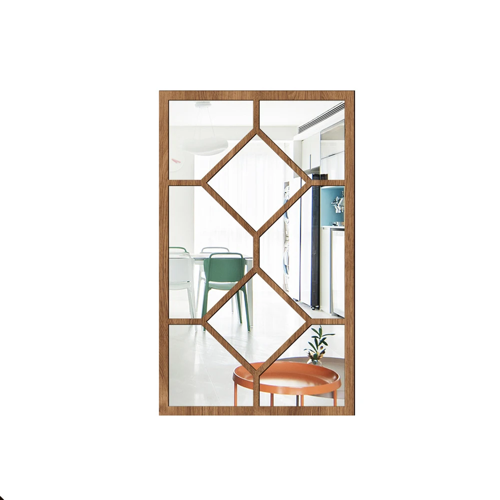 Wooden Frame Mirror Imitation Window Mirror Home Decoration Unique Design Stylish Wall Art For Home Improvement
