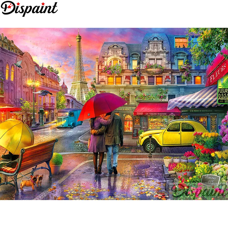 

Dispaint Full Square/Round Drill 5D DIY Diamond Painting "London street Couple"3D Embroidery Cross Stitch Home Decor Gift A12529