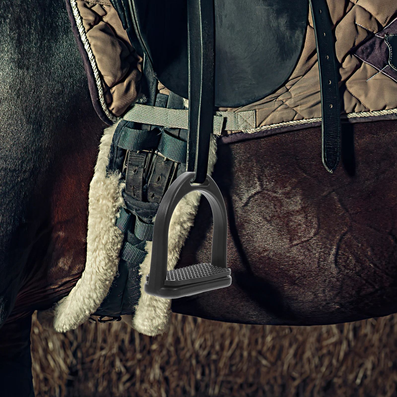 ركاب حصان احترافي مكون من قطعتين مع قبضة مطاطية آمنة لركوب الخيل على الطراز الغربي وإكسسوارات أمان الفروسية #4