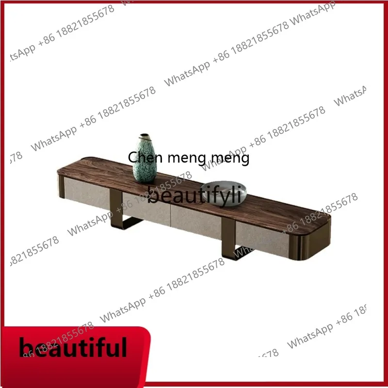 

2003 North American Black Walnut Wood Coffee Table and TV Cabinet Set Italian Light Luxury Designer Coffee Table