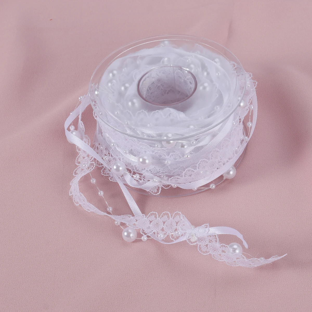 

Pearl Chain Ribbon White Lace Trim Bouquet Craft Assortment Bow Tie Beaded Bride
