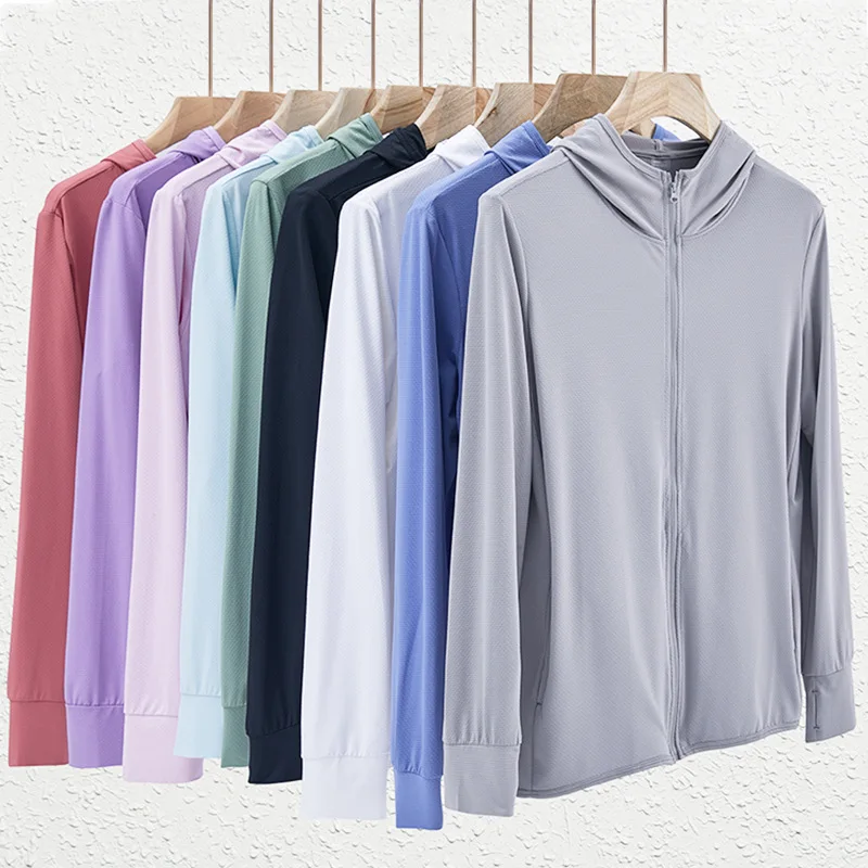 Roupa de Proteção UV em Malha de Seda Gelada, Tamanho Grande Solto, com Capuz, para Corrida, Pesca e Esportes ao Ar Livre, Pr...