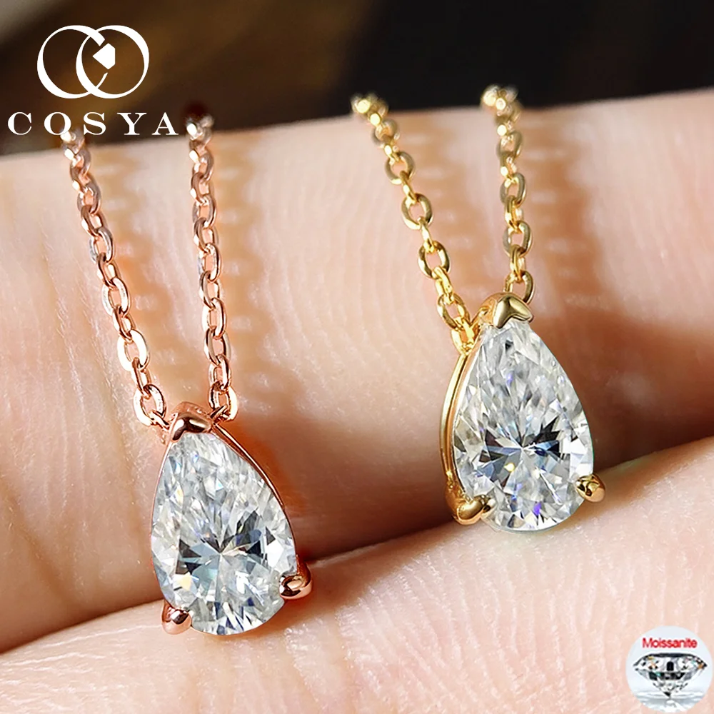 

COSYA 1/2/3/4CT Pear Cut Moissanite Necklace For Women S925 Silver 18K Gold D VVS1 Lab Diamond Waterdrop Pendant Fine Jewely