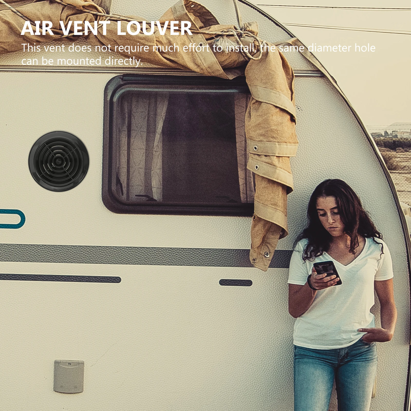 

Rv Air Conditioner Vent Cover Round Louvered Air Outlet Cover Easy Clean Adjustable Airflow for Bus Car Louvered Vent